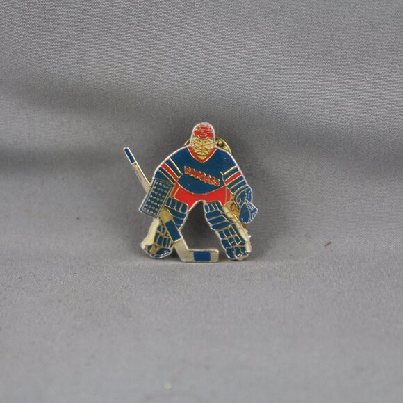 New York Rangers Pin (VTG) - 1990s Away Goalie by Ace - Inlaid Pin - Picture 3 of 3